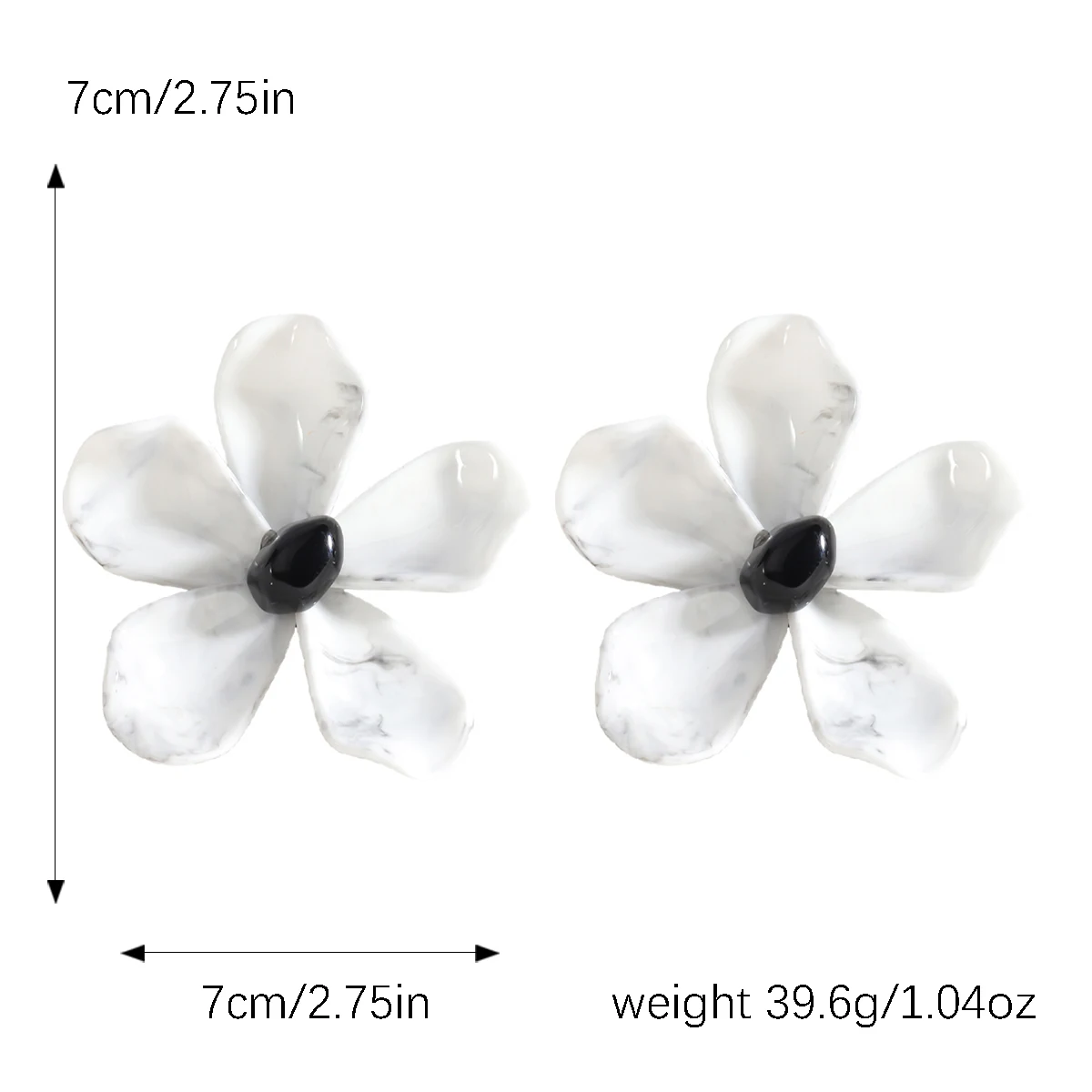 ZAA Maxi Resin Flower Earrings Exaggerated Oversized Flower Dangle Earrings for Women Elegant Textured Accesory Party Gifts