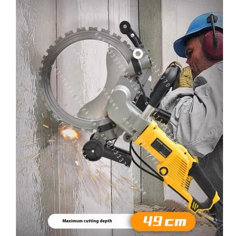 5000W/2200RPM Electric Concrete Ring Saw Concrete Circular Saw with Blade Handheld Concrete Wall Cutting Machine 49cm Cut Depth