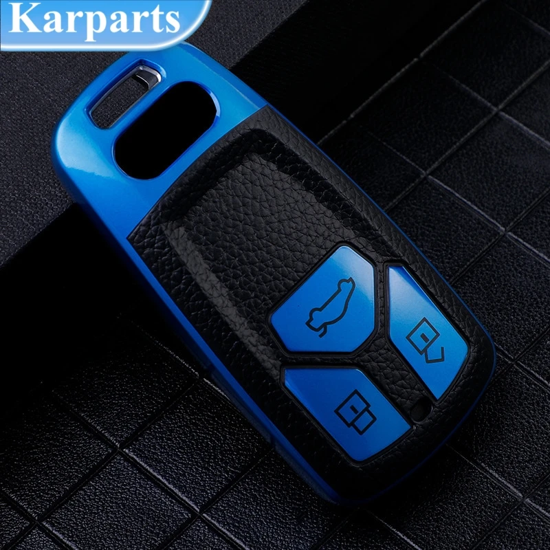 

Leather TPU Car Key Case for Audi A4 B9 Q5 Q7 TT TTS 8S 2016 2017 Car Accessories Remote Control Key Cover