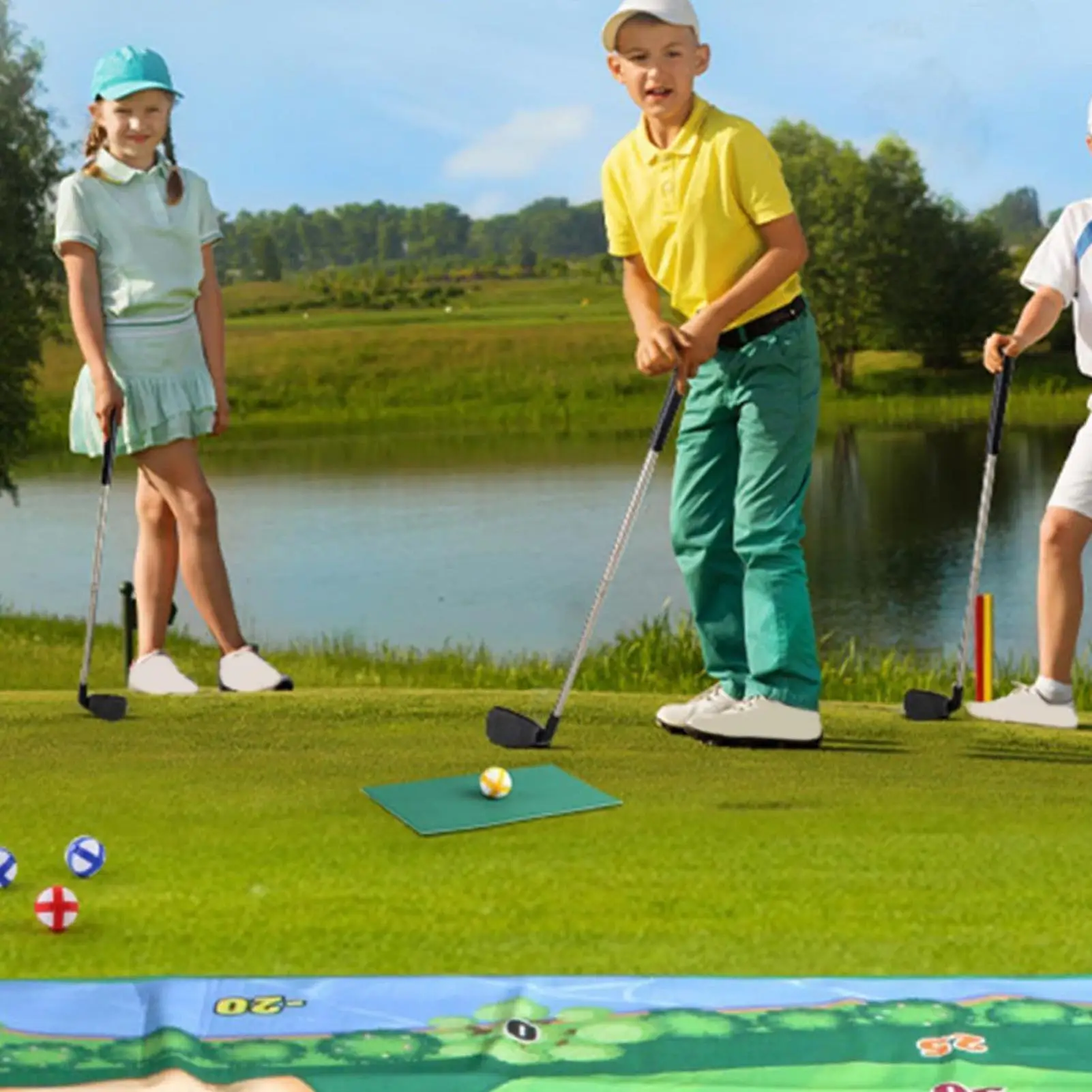 Conjunto de golfe para crianças, jogo interno e externo, brinquedos esportivos, conjunto interativo, jogo engraçado para desenvolver habilidades, menina, escola, viagem, casa, playtime