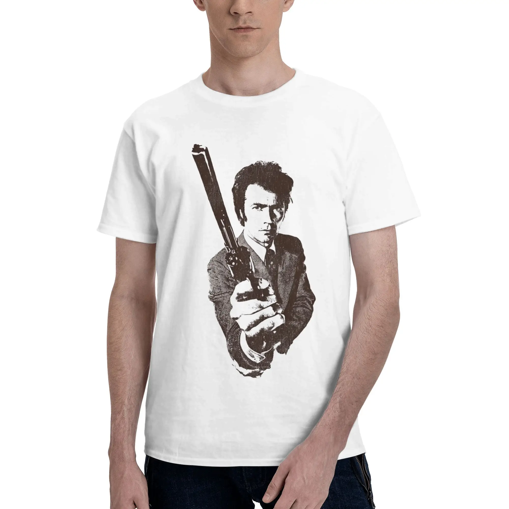 Men Women Printed Dirty Harry Clint Eastwood T Shirt Tee Pure Cotton  T-shirts Clothes