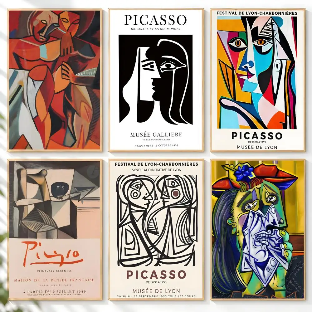 Famous Painter P-Pablo P-Picasso Poster Home Artwork For Living Room Bedroom Office Dorm Apartment Gift