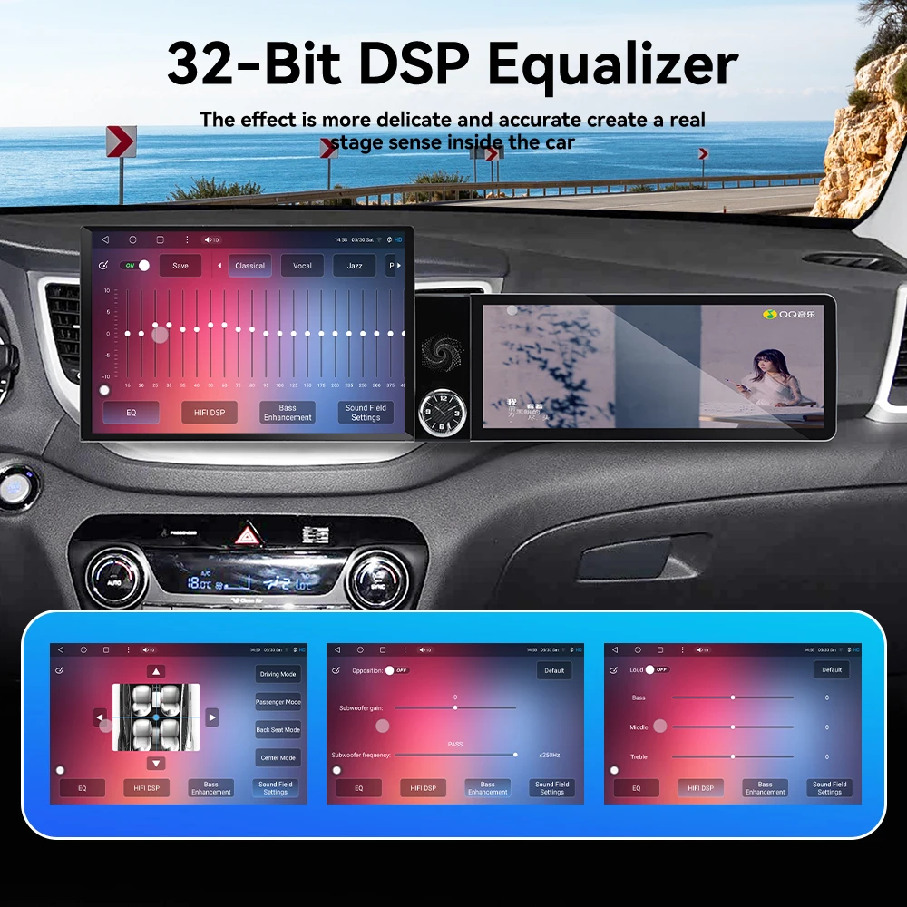 13.1+12.3 Dual Screen Android15 Car Radio For Hyundai Tucson 2009‑2015 8Core CPU Wireless CarPlay Android Auto GPS 360 Panoramic