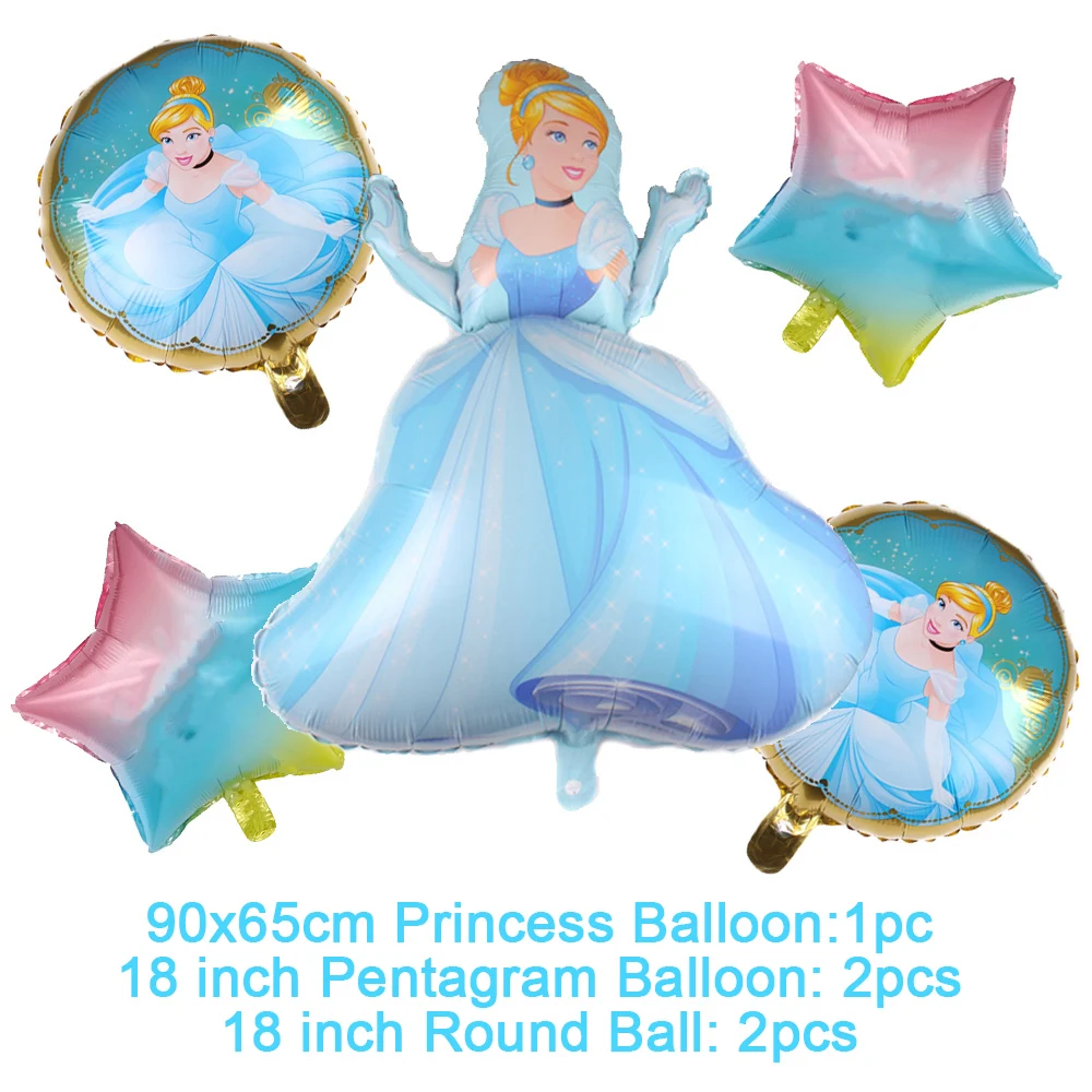 Fairy Tale Cinderella Princess Theme Birthday Party Decoration Supplies Disposable Cutlery Balloon Background Baby Shower Gift