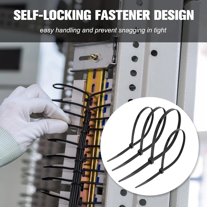 Nylon Cable Ties Ultra Strong Cable Straps Plastic Wire Organiser Large Sized For Workshop Garage Factory Outdoor Cable Work