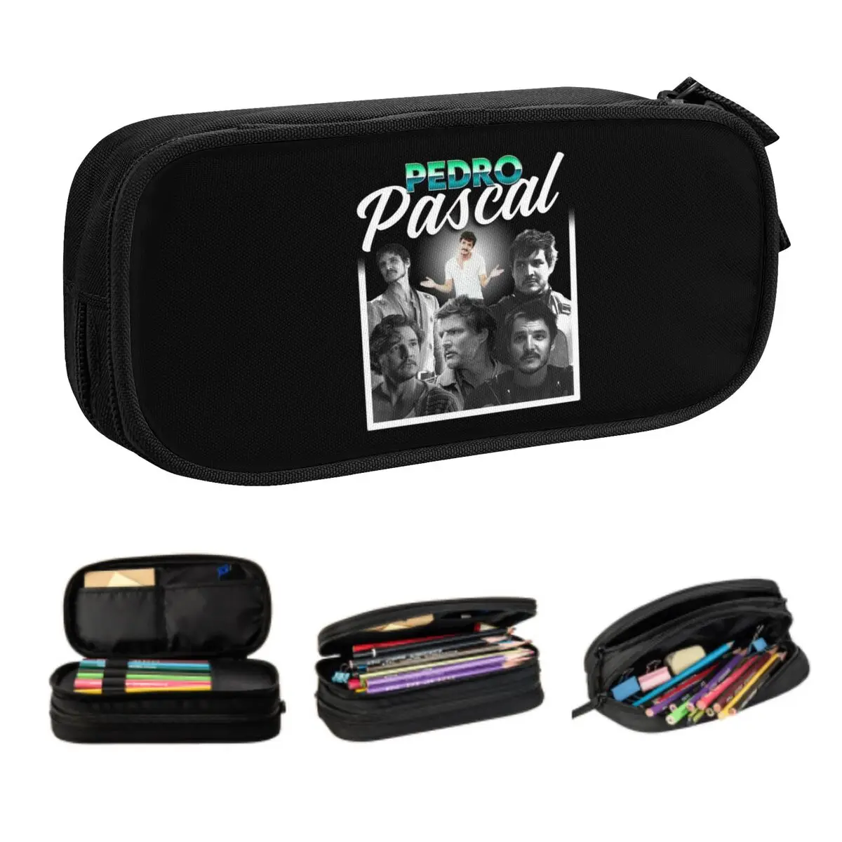 

Custom Pedro Pascal Pencil Cases for Boy Girl Large Storage Chilean American Film And Actor Pen Box Bag School Accessories