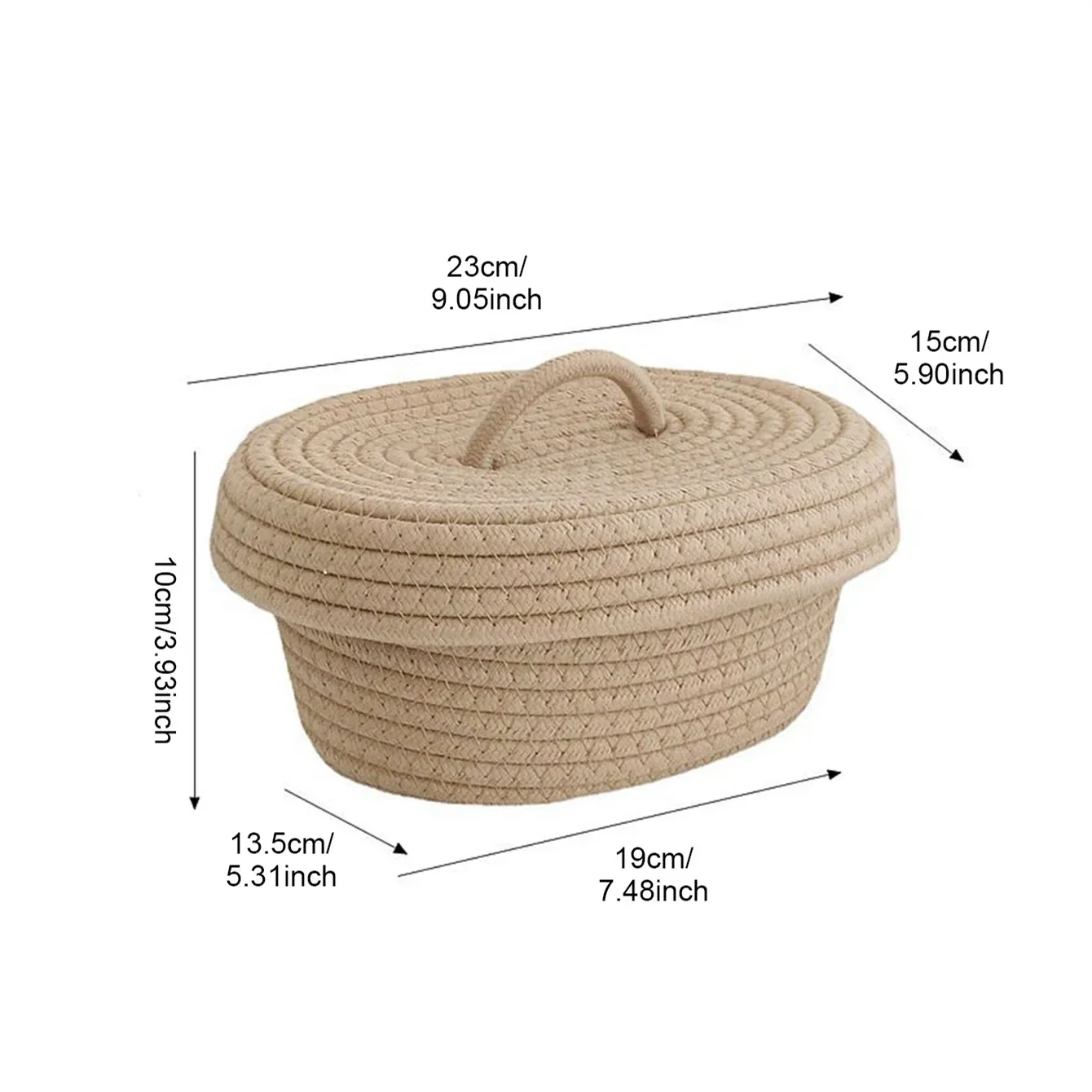 Simple Desktop Storage Baskets Lid Handmade Woven Remote Control Organize Boxs Multifunctional Sundries Cosmetics Container Item