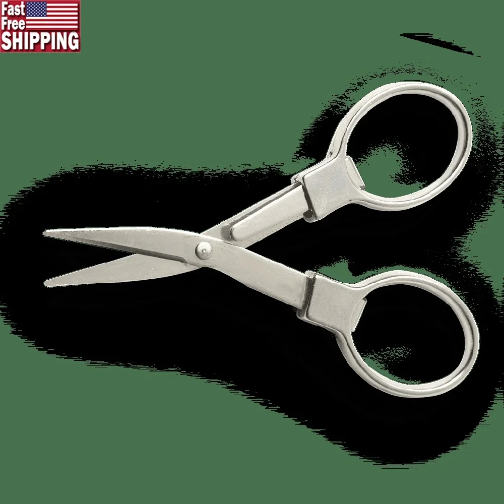 

Compact Stainless Steel Folding Scissors Travel Fishing Camping Essential Lightweight Portable Durable Design Outdoor Use