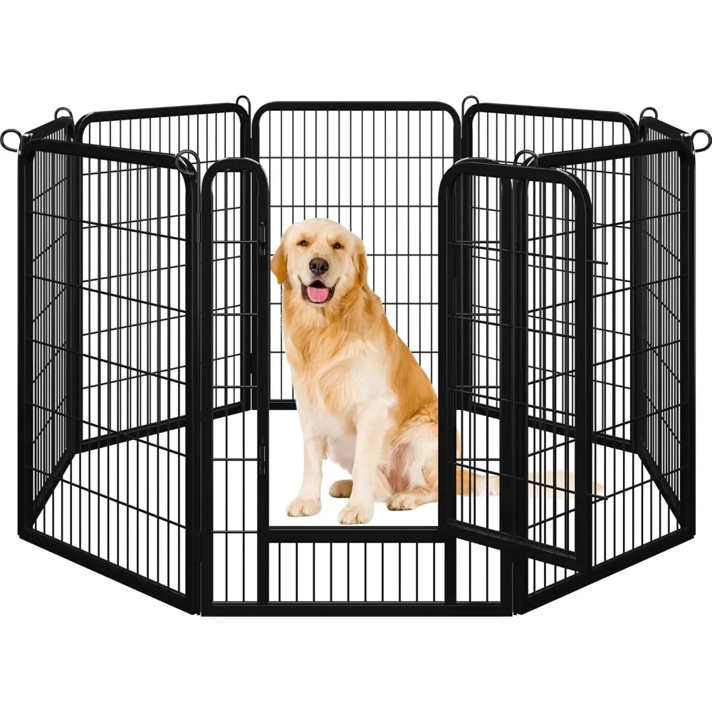 

Dog Playpen Outdoor, 8 Panel Fence 40" Indoor Pen for Large/Medium/Small Dogs Animals Heavy Duty Pet Exercise Pen