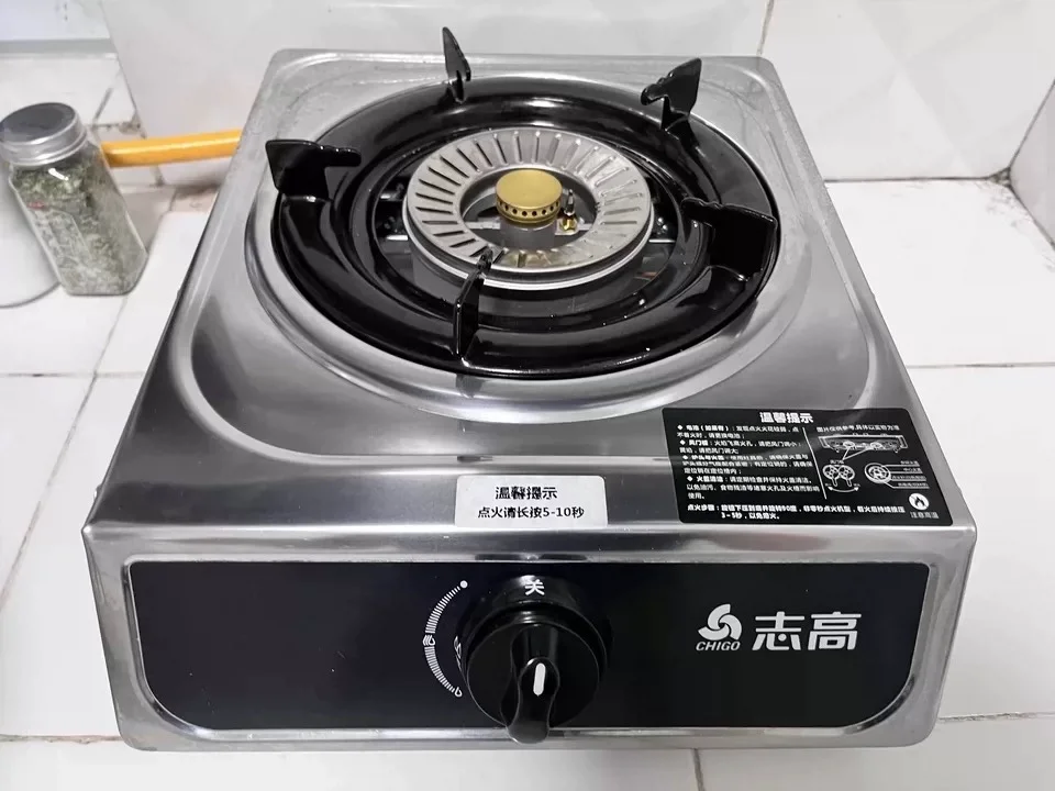 

Бытовая настольная газовая плита с одной конфоркой — нержавеющая сталь, совместимая со сжиженным и природным газом