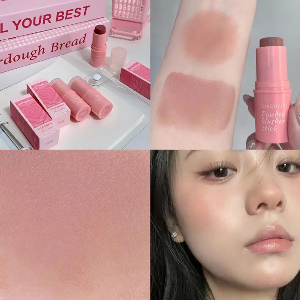 

Powder Blusher Stick Waterproof Brightening Rouge Tint Cheek Makeup Pink Blush Long-lasting Contour Cute Korean G3n4