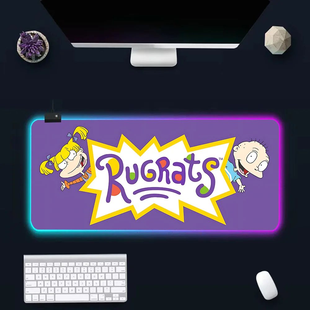 R-Rugartes RGB Pc Gamer Keyboard Mouse Pad Mousepad LED Glowing Mouse Mats Rubber Gaming Computer Mausepad