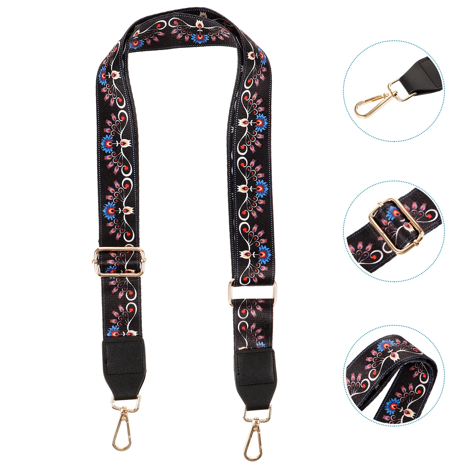 Banjo Strap Ukulele Hug Adjustable Supply Guitar Pattern Printed Shoulder Vintage Belt Retro Nylon for Replacement Straps Decor