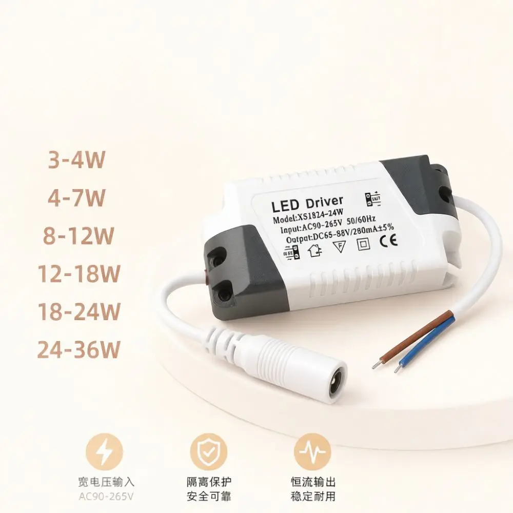 DC Connector LED Driver Power Supply 4W 7W 8W 12W 18W 24W Constant Current Transformer For Panel Downlight Lighting System
