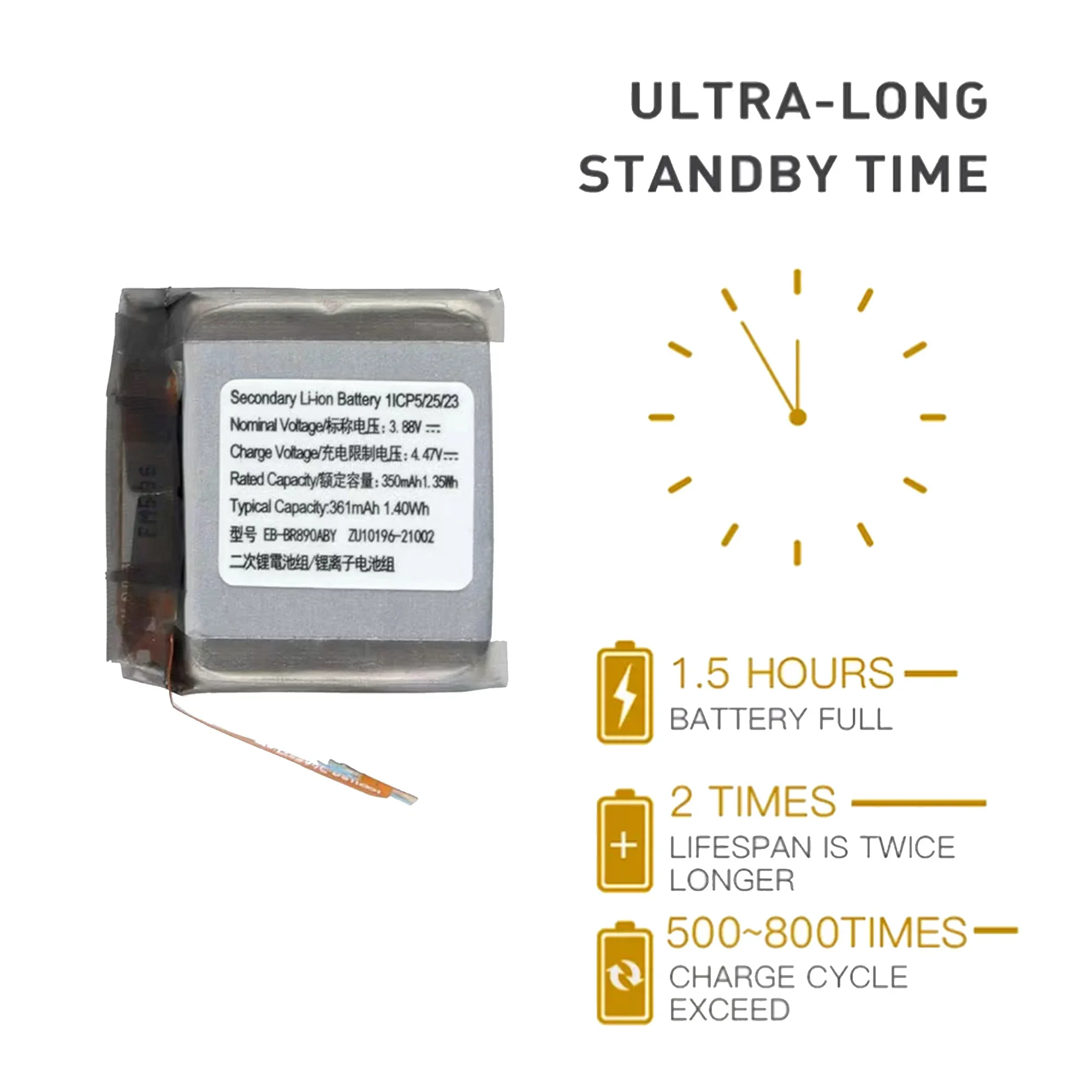 

EB-BR890ABY Аккумулятор для Samsung Gear Watch 4 Classic 46 мм BT SM-R890 Смарт-часы Аккумуляторы большой емкости