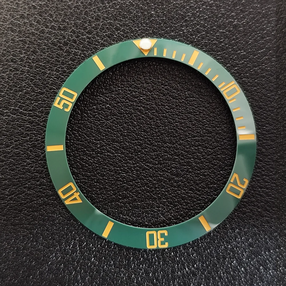 38 mm * 30,5 mm keramische randen past op 40 mm horlogekasten gekantelde inzetstukken ring BGW9 blauwe lichtgevende parel horloges vervangend accessoire