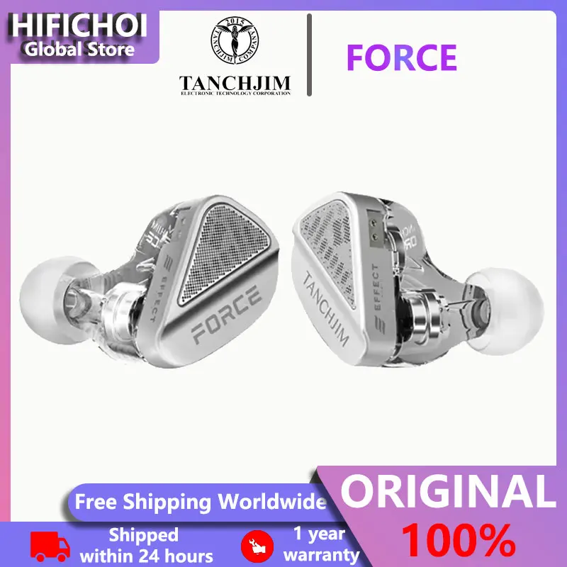 

TANCHJIM Force IEM New Flagship HiFi Wired In-Ear Earphones Open-ear Dual Dynamic Headphones with 3.5mm+4.4mm+DSP Plug
