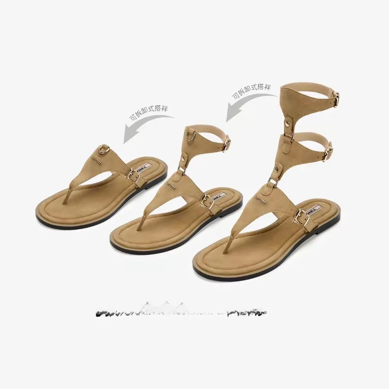 Detachable versatile retro women's shoes 26 summer new boho three-wear toe sandals