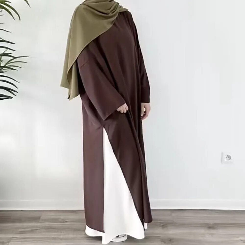 

2 Piece Set Muslim Women Abaya Dress Turkey Arabic Kaftan Dubai Islam Jalabiya Robe Eid Ramadan Kebaya Prayer Clothing Caftan