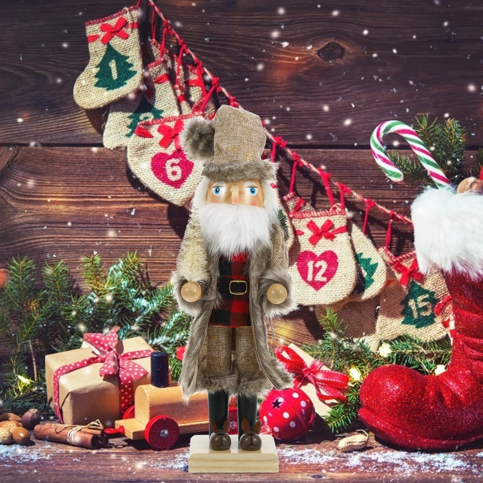 

Wooden Christmas Nutcracker Santa Claus Crafted Decoration Nutcrackers For Holiday Home Tabletop Centerpiece Festive Gift Option