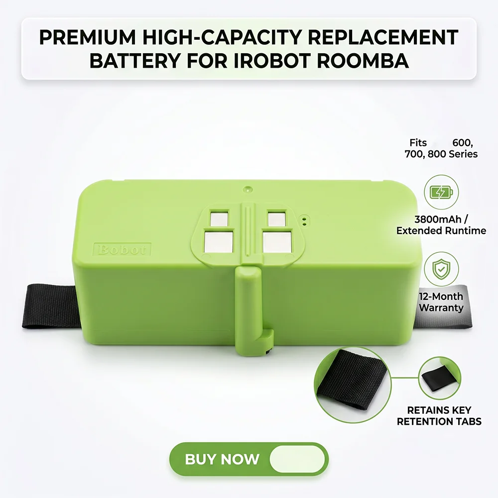6500mAh 14.4V High Power Li-ion Battery Pack For iRobot Roomba 600 700 800 900 Series Sweeping Robot With BMS Protection