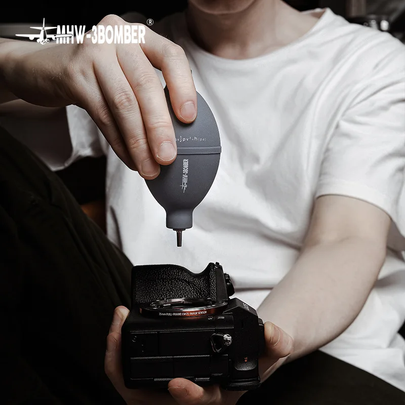 MHW-3BOMBER Bomber Cleaning Air Blow, Bean Grinder Cleaning Tool, Lens Dust Removal Silicone Soft Leather Blow