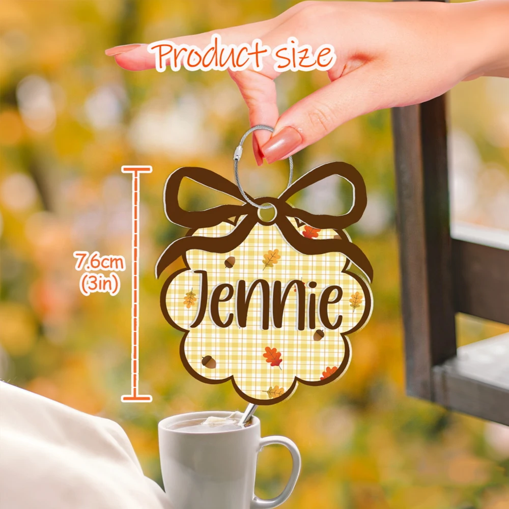 Personalized Custom Acrylic Key Tag,Customizable Name Backpack Charm,Multi Plaid Floral Print Designs,Holiday,New Term Present