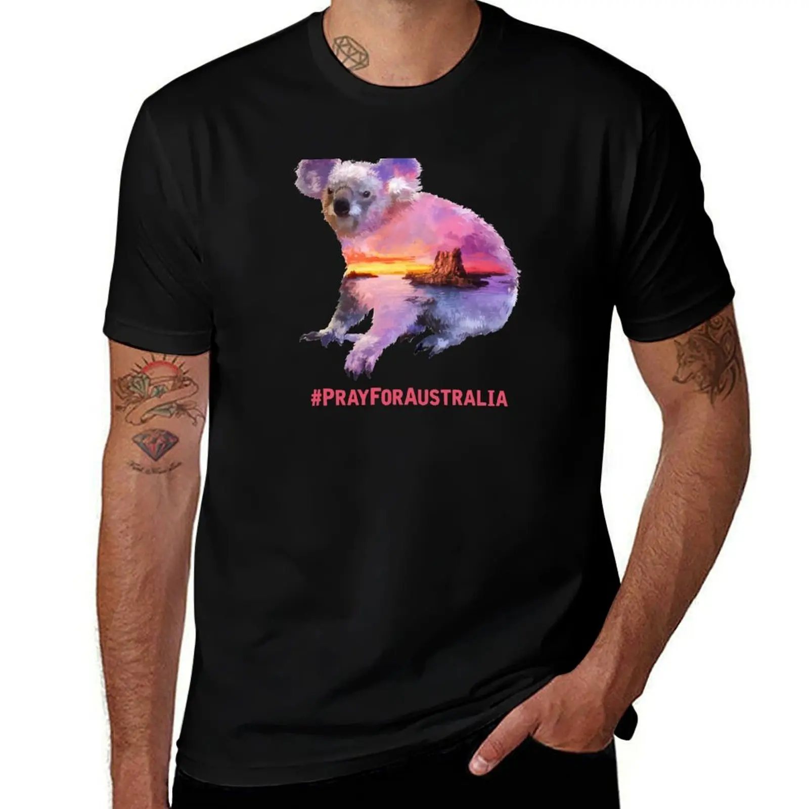 Australian Wildfires Bushfires Koala Pray For Australia Save Lives Help Koalas T-Shirt Urban Casual Loose Fit Tee T-Shirt
