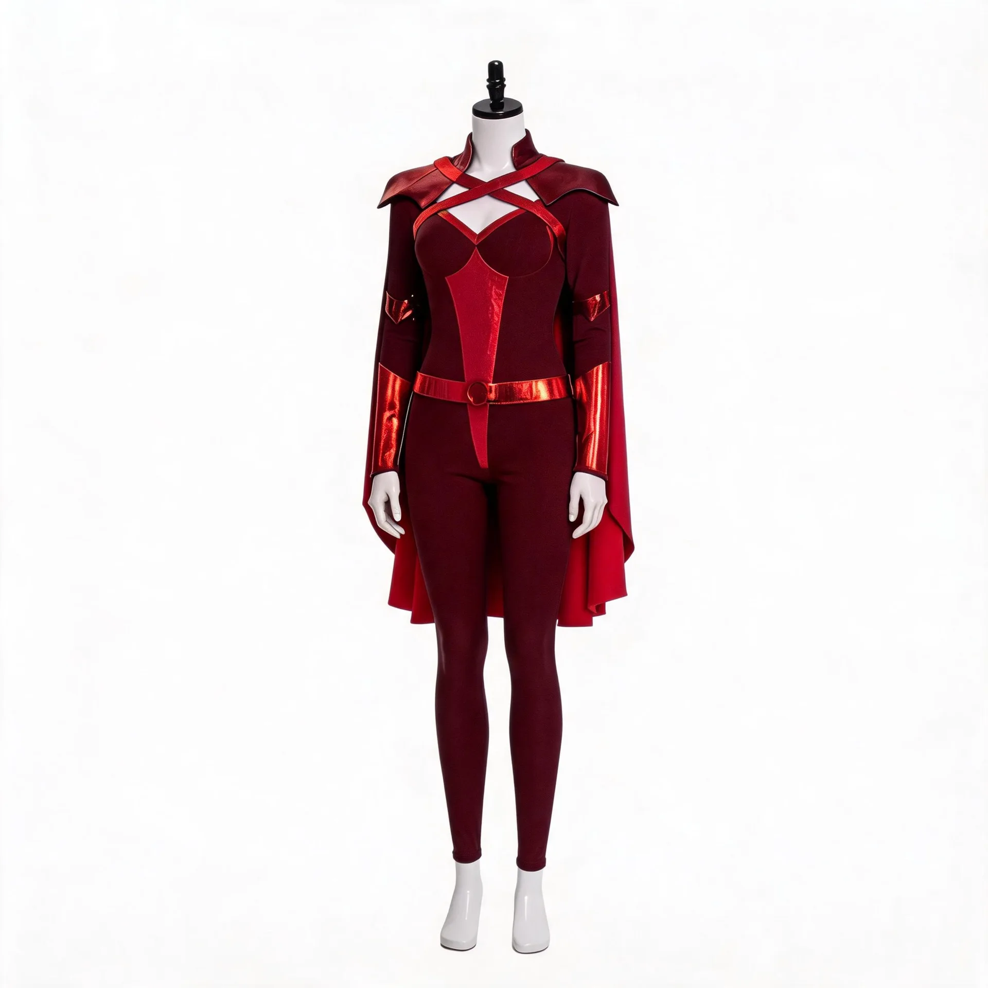 Série télévisée américaine Crimson Countess ‌   Costume de cosplay, cape, masque pour les yeux, combinaison, ensemble complet pour femmes, jeu de rôle, fête, performance, réplique