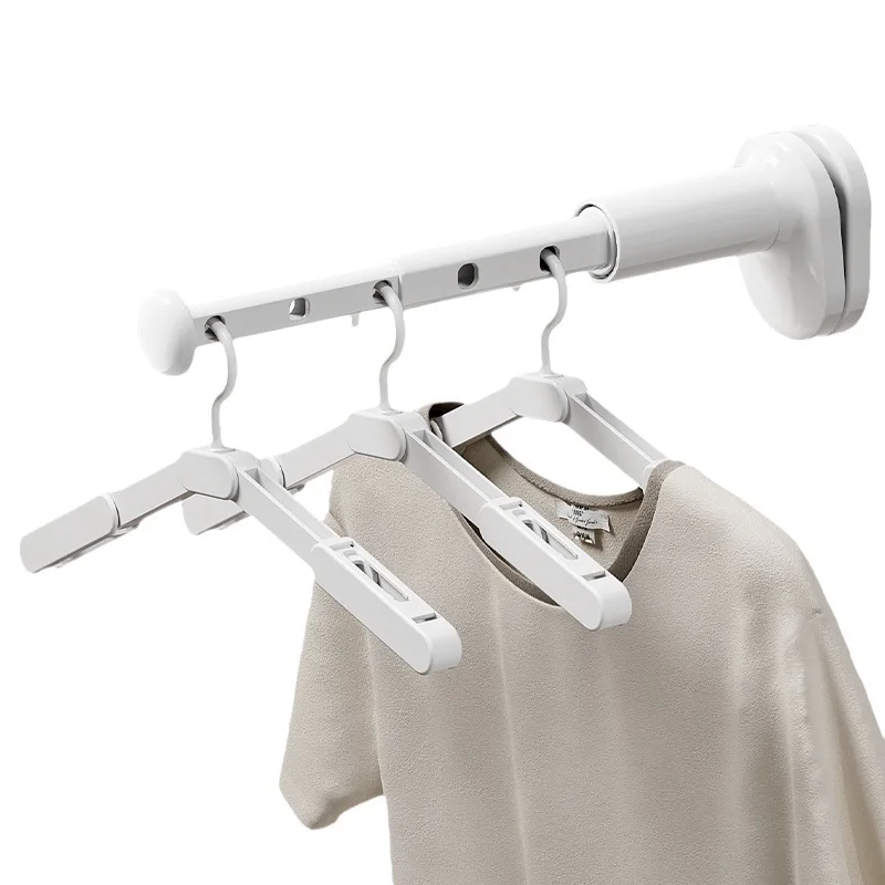 Adjustable Retractable Wardrobe Hanging Rod Space Saving Expandable Clothes Rail Closet Storage Organizer Home Garment Rack
