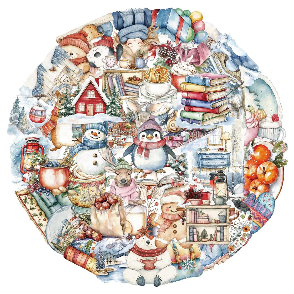 10/30/50 قطعة لطيف الكرتون شفافة INS نمط الشتاء مشهد ملصقات الجمالية DIY بها بنفسك محمول جراب هاتف Kawaii لاصقة تزيين #3