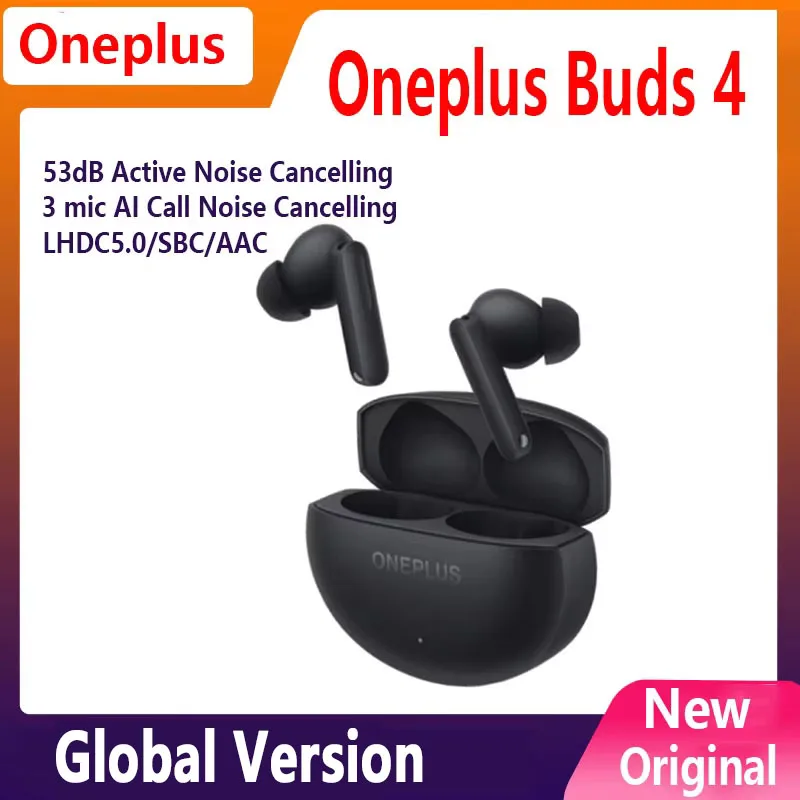 Global Version OnePlus Buds 4 Earphone 55dB ANC Bluetooth 5.4 True Wireless Headphone Earbuds Up to 45 hrs playtime IP55