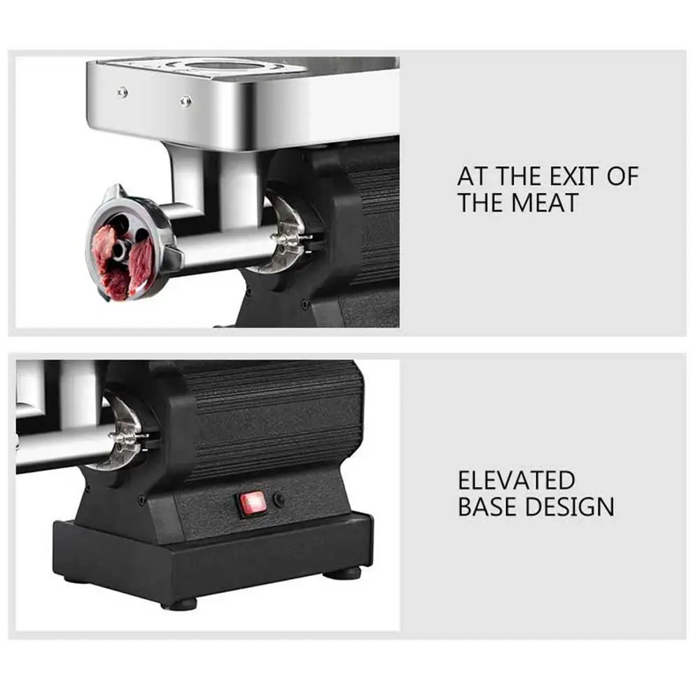 ماكينة تقطيع اللحم 1500 وات ، ماكينة قطع اللحم الصغيرة التجارية ، ماكينة تقطيع اللحوم المنزلية من الفولاذ المقاوم للصدأ