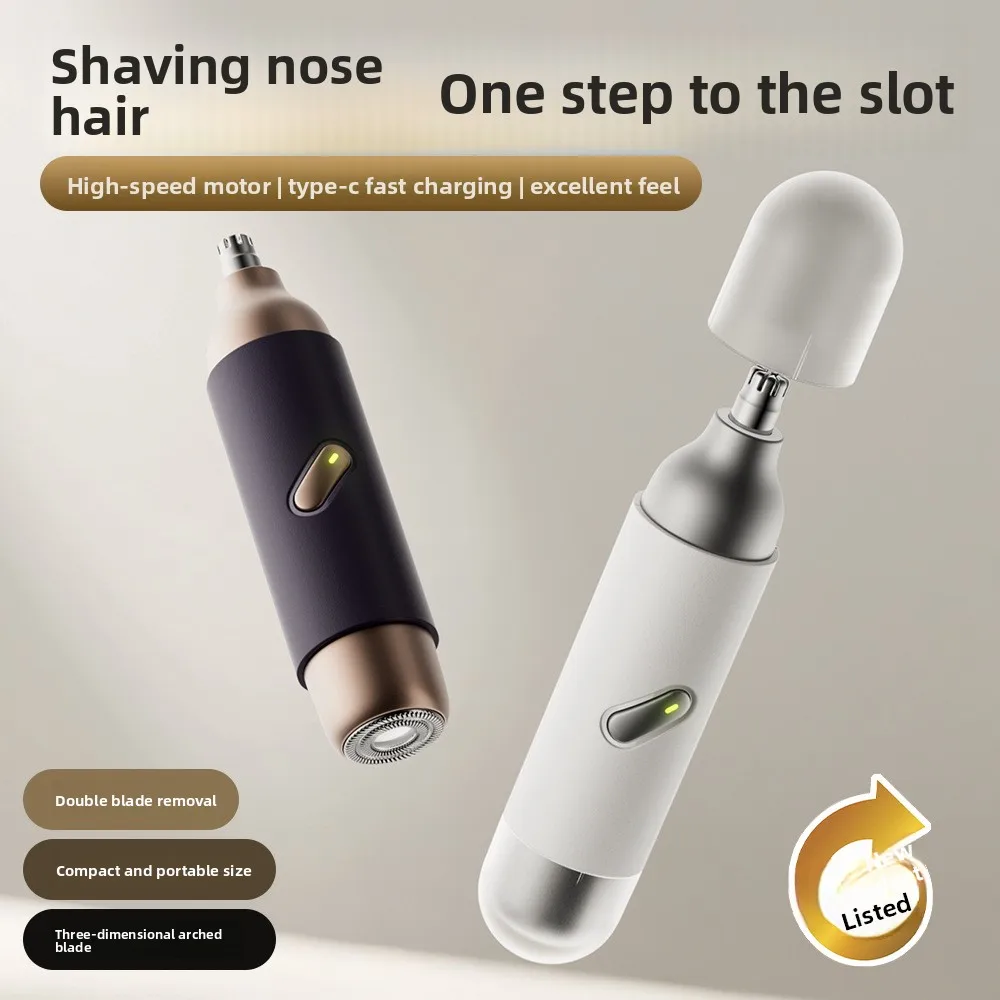 Portable Electric Nose Hair Trimmer For Men Mini Digital Display Rechargeable Facial Grooming Tool For Nose Ear Hair Removal