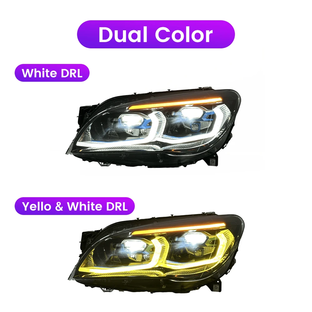 For BMW F02 2013 2014 2015 LED Car Headlight Assembly Front Headlights Yellow White DRL Turning Signal Left Right Head Lamp 2PCS