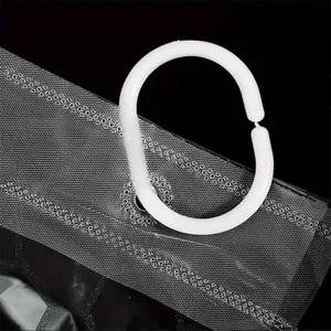 1Set防水バスルームシャワーカーテン透明なバスルームカーテンフックが厚くなった入浴型の広いバスカーテン 8つの最高の販売シャワーカーテンセット-2