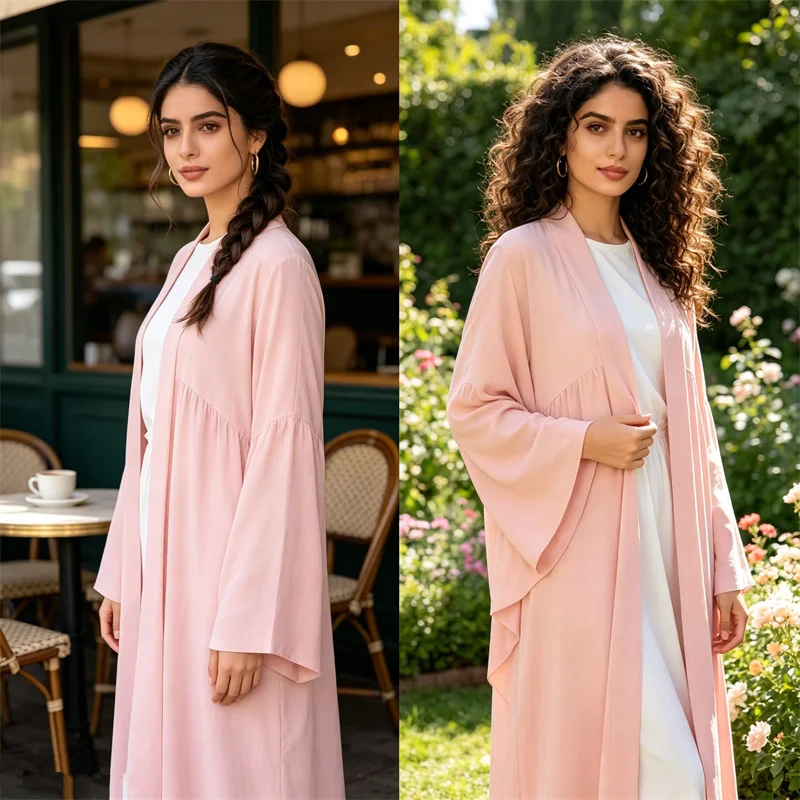 

2026 Ramadan Dubai Abaya Muslim Dress for Women Kimono Cardigan Turkey Kaftan Kebaya Caftan Marocain Femme Robe Islam Jalabiya