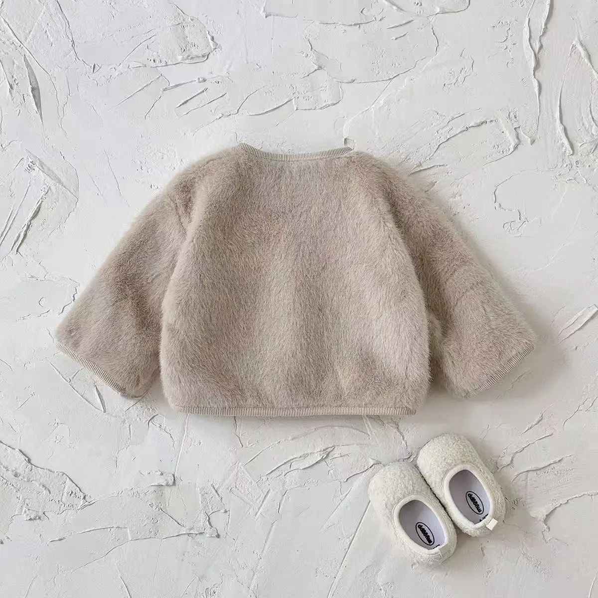 Fur Children's Plush Coat Cute Winter 2026 New Girls Coats Baby Plaid Solid Long Sleeve Warm Clothes