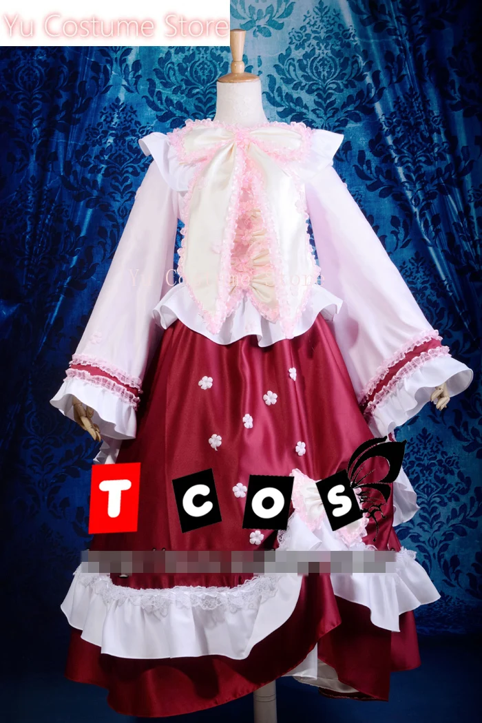 [Customized]Anime! Touhou Project Houraisan Kaguya Fantasy Sakura Dress Uniform Cosplay Costume Halloween Party Outfit For Women