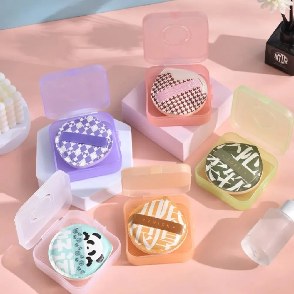 Draagbare poederdons opbergdoos Ademend Meerdere poriën Lege doos Verpakking Stofdicht Grote poederdonsdoos Make-up gereedschap