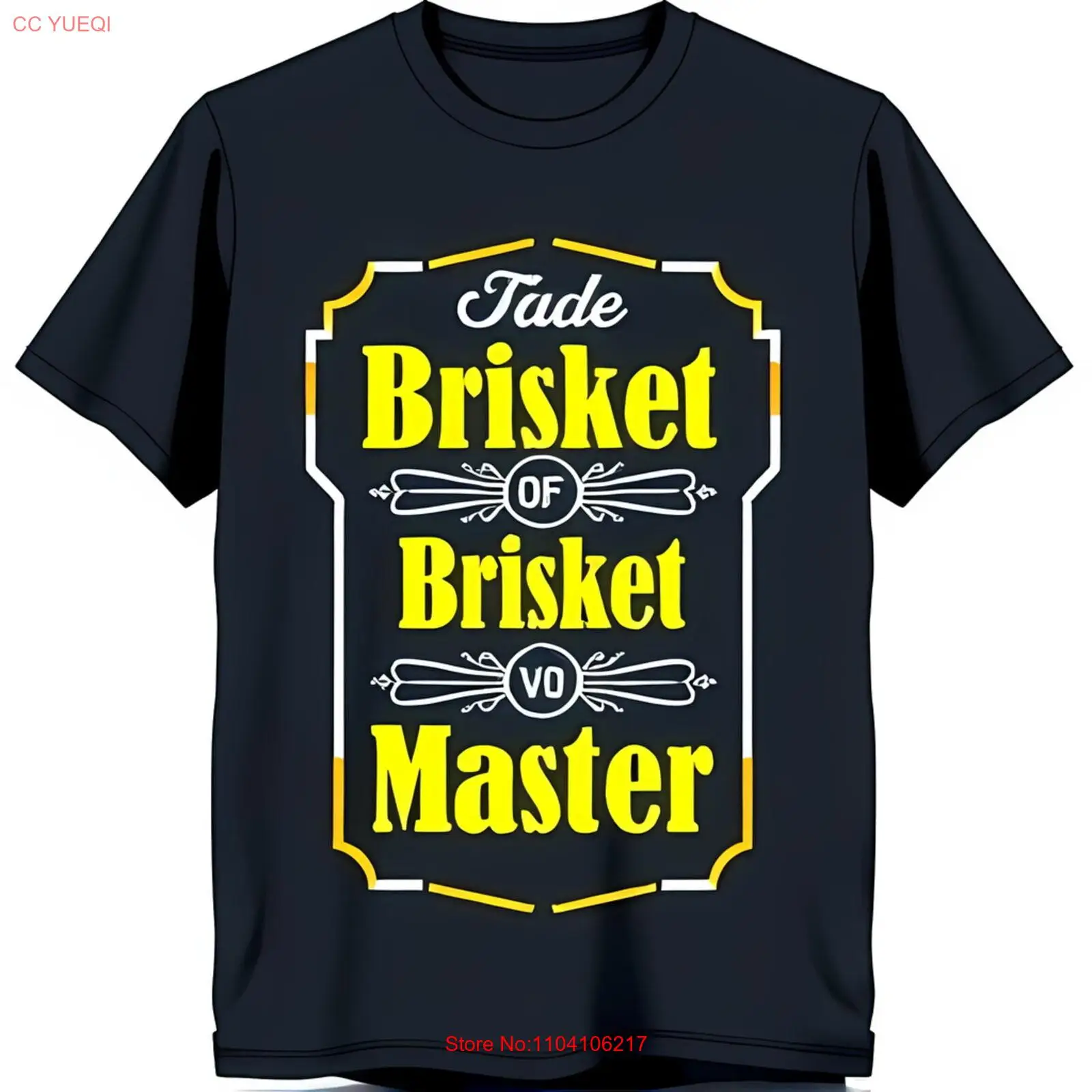 Stylish Black T-Shirt with Bold 'Taste of Brisket Master' Graphic Design