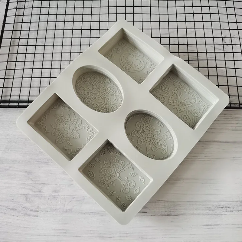 6 Cavity Silicone Soap Molds Ellipse Rectangle Shape Handmade Soap Mold Portable Unique Soap Making Tools