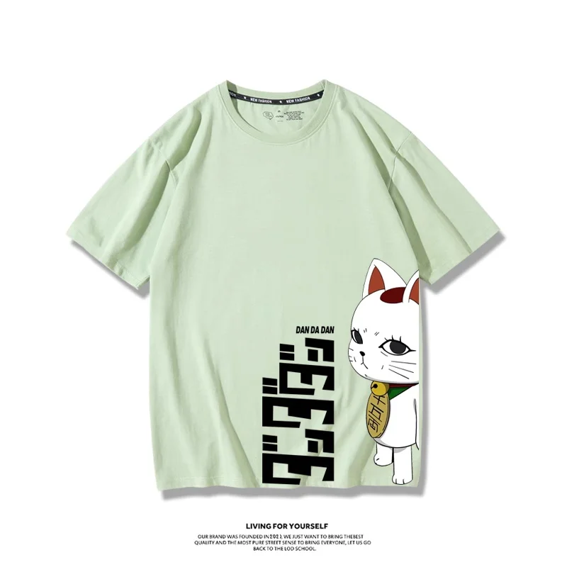 Japan Anime Dandadan Turbo Oma Kat Grafische Cosplay Mode Cartoon Oversized Mannen Vrouwen Vintage Casual Katoenen T-shirts