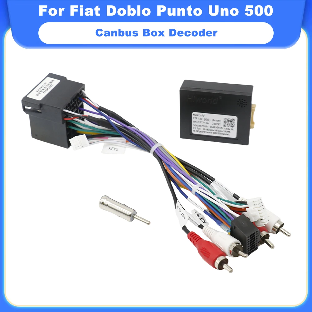 Canbus Box Decoder 16 Pin Car Android Wiring Harness for Fiat Doblo Punto Uno 500 Lancia Delta ISO Cable Adapter