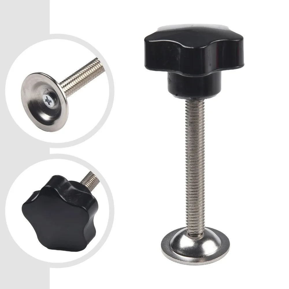 304 Stainless Steel Clamping Screw Knob Pressure Plate Hand Tighten Nuts Thread Clamping Knob M8x60mm Plum Hex Shaped Grips