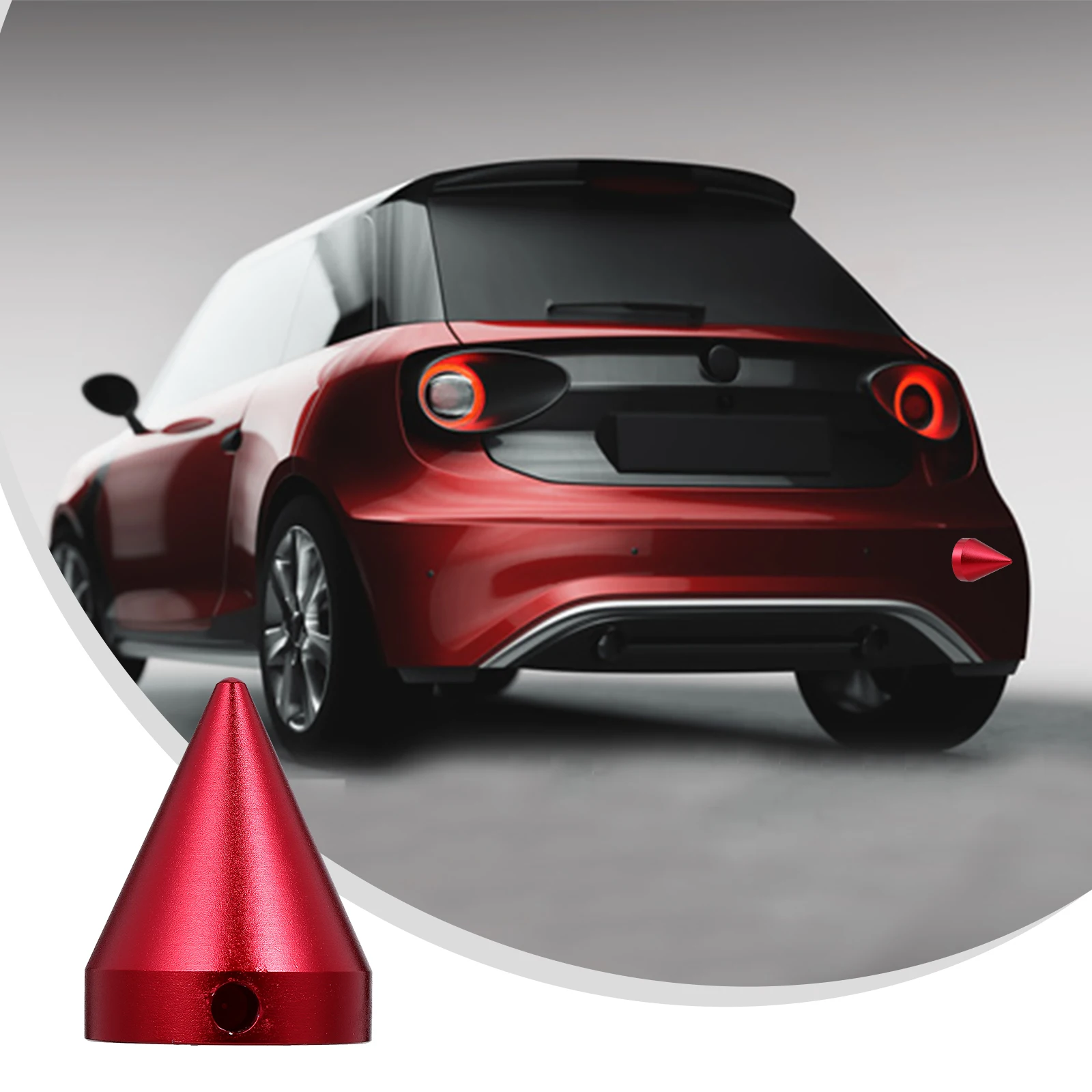 

1pc Car Tail Cone Alloy Anti-Collision Protector Strong Durable Decorative Rear Safety Accessory Tool For Most Vehicles