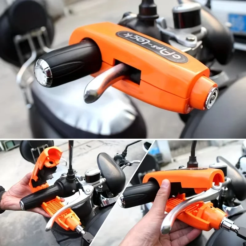 

Electric Vehicle Bicycle Anti-Theft Lock Set - Bike Brake Handlebar Grip Motor Cycling Horn Throttle Lock for Scooter