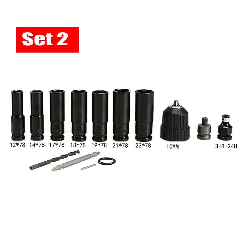 Imagem -04 - Conjunto de Chave Elétrica Soquete Furadeira Elétrica Chave de Impacto Chave de Fenda Sextavada Kit Cabeça Soquete para Ferramenta Elétrica Chave Broca 1