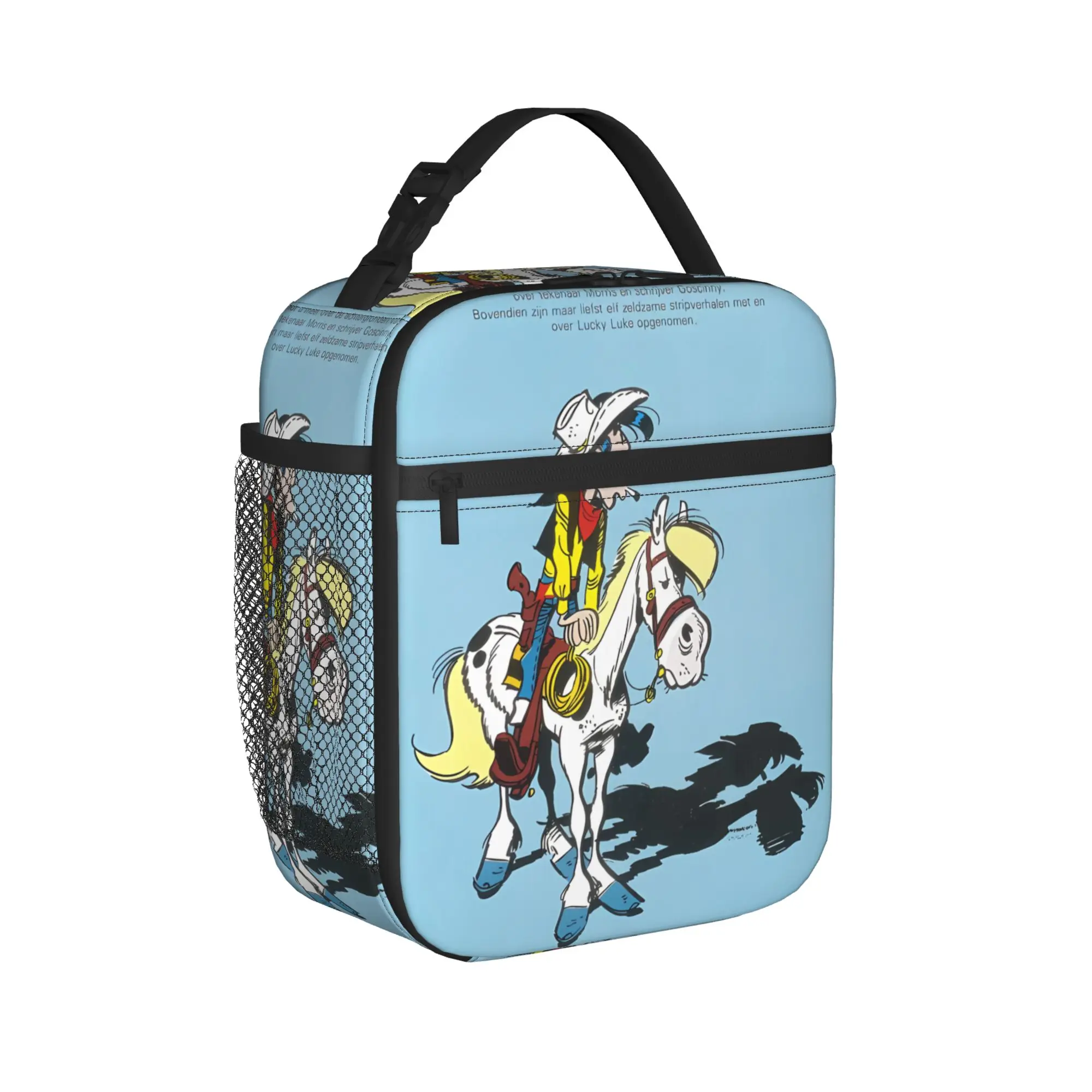 Lucky Luke Cartoon Comics Lunch Bag  Fun Lunch Box For Adult School Portable Cooler Bag Oxford Print Thermal Lunch Bags