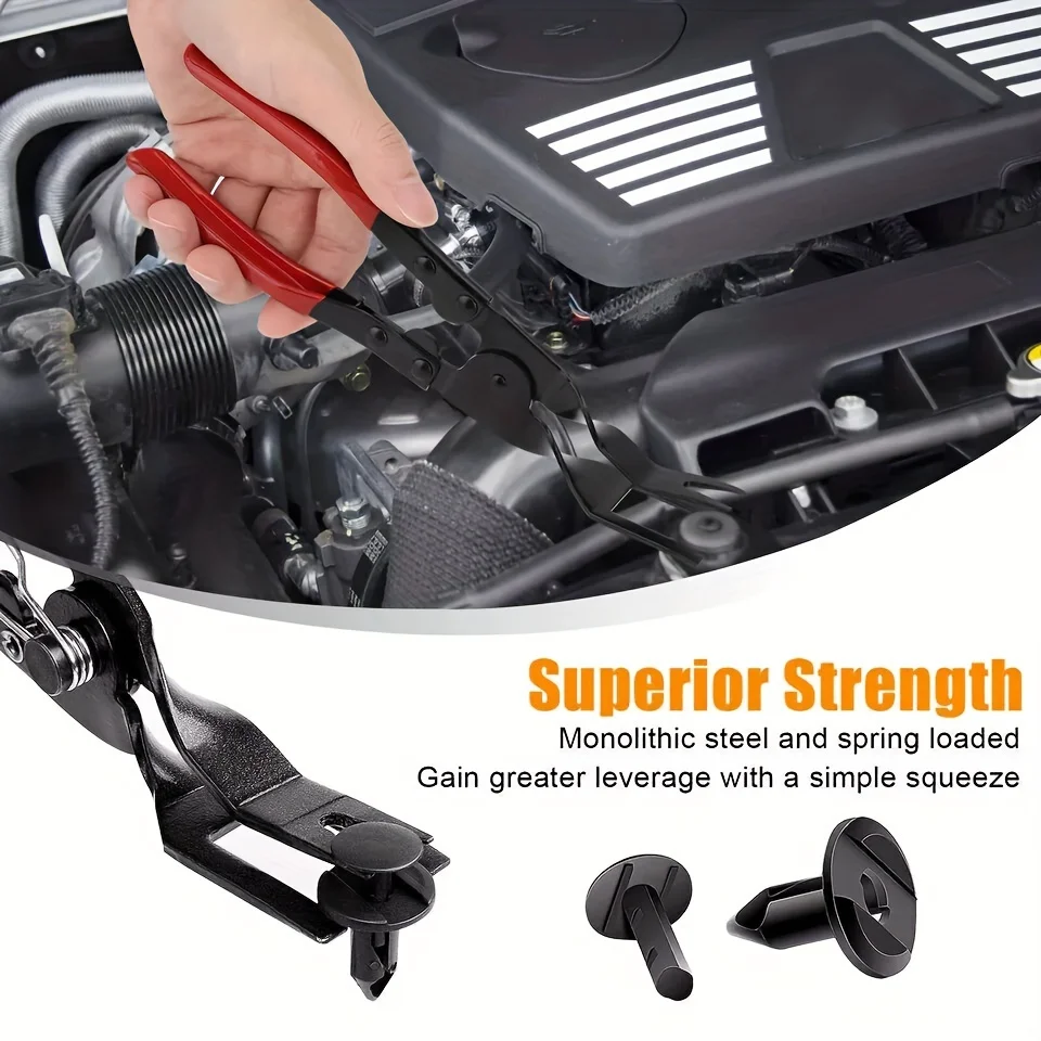 Professional Car Trim Clip Removal Pliers Durable Alloy Steel Non Slip Handle for Headlight Door Panel Retainer Fastener Removal